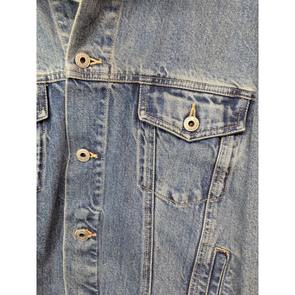 90s Vintage Arizona Classic Blue Wash Big Ring Denim Trucker Jacket Size Medium - Picture 5 of 13